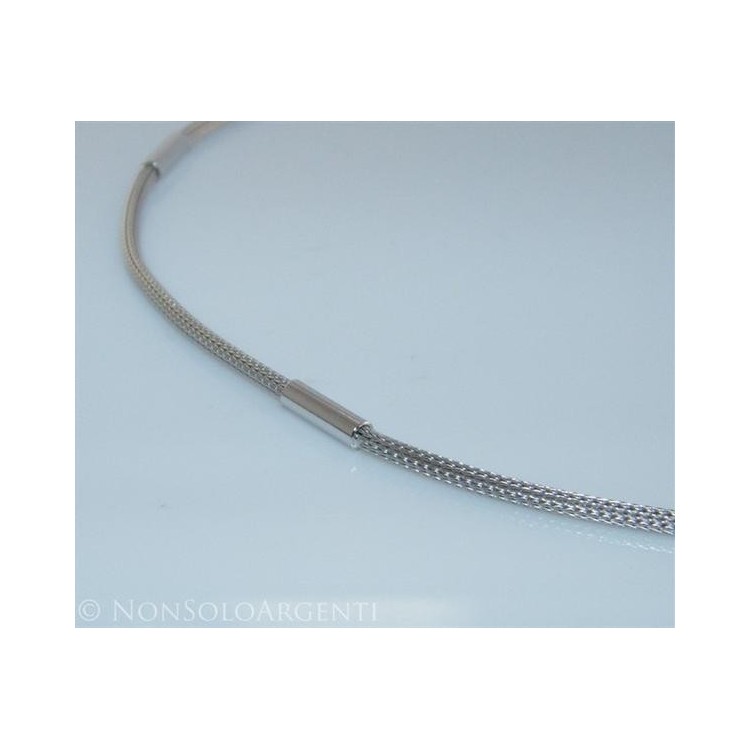 NSA|Argento 925 : Collana fox tail cavetto con 4 barilotti per uomo e donna