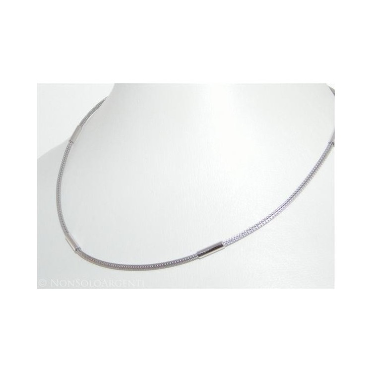 NSA|Argento 925 : Collana fox tail cavetto con 4 barilotti per uomo e donna