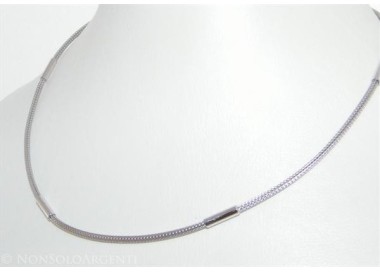 NSA|Argento 925 : Collana fox tail cavetto con 4 barilotti per uomo e donna