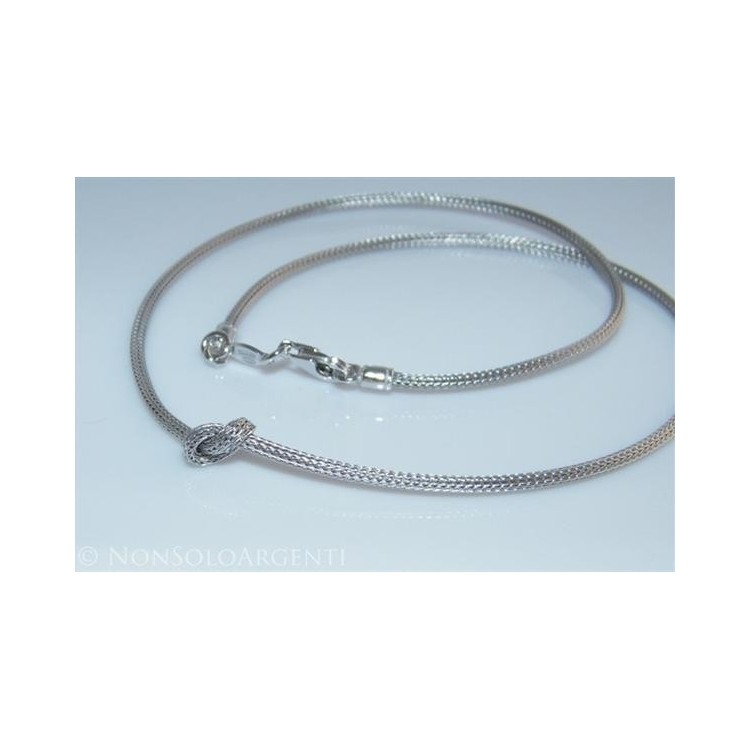 NSA|Argento 925 : Collana fox tail cavetto con nodo semplice per uomo e donna