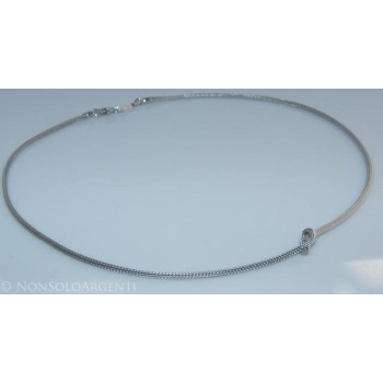 NSA|Argento 925 : Collana fox tail cavetto con nodo semplice per uomo e donna
