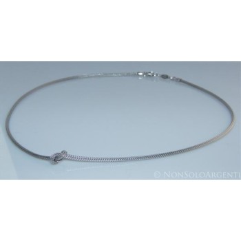 NSA|Argento 925 : Collana fox tail cavetto con nodo semplice per uomo e donna