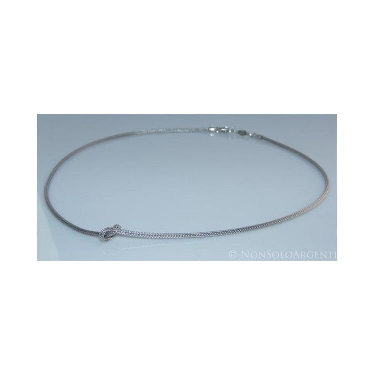 NSA|Argento 925 : Collana fox tail cavetto con nodo semplice per uomo e donna