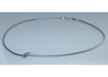 NSA|Argento 925 : Collana fox tail cavetto con nodo semplice per uomo e donna