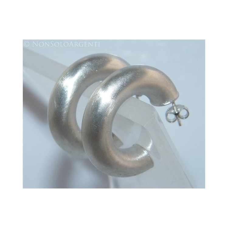 NSA|Orecchini Donna Argento 925 ITALIANO Anelle Cerchi sabbiati con perno e farfallina in 5 modelli