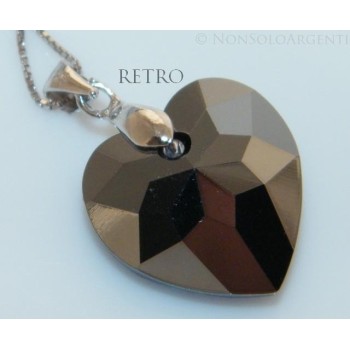 NSA|Collana in argento 925 con ciondolo Cuore BLU sfaccettato swarovski con garanzia ed astuccio