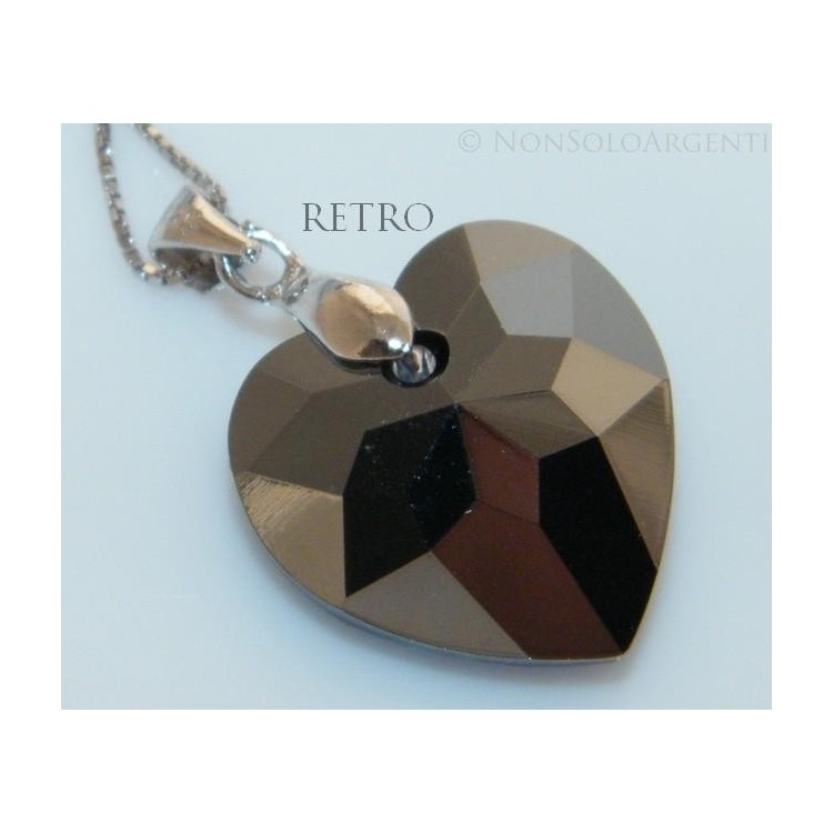 NSA|Collana in argento 925 con ciondolo Cuore BLU sfaccettato swarovski con garanzia ed astuccio