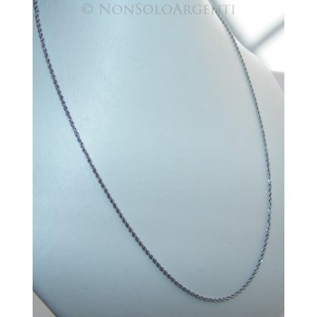 NSA|Acciaio : Collana uomo / donna Stainless Steel silver cavetto ritorta 60 cm