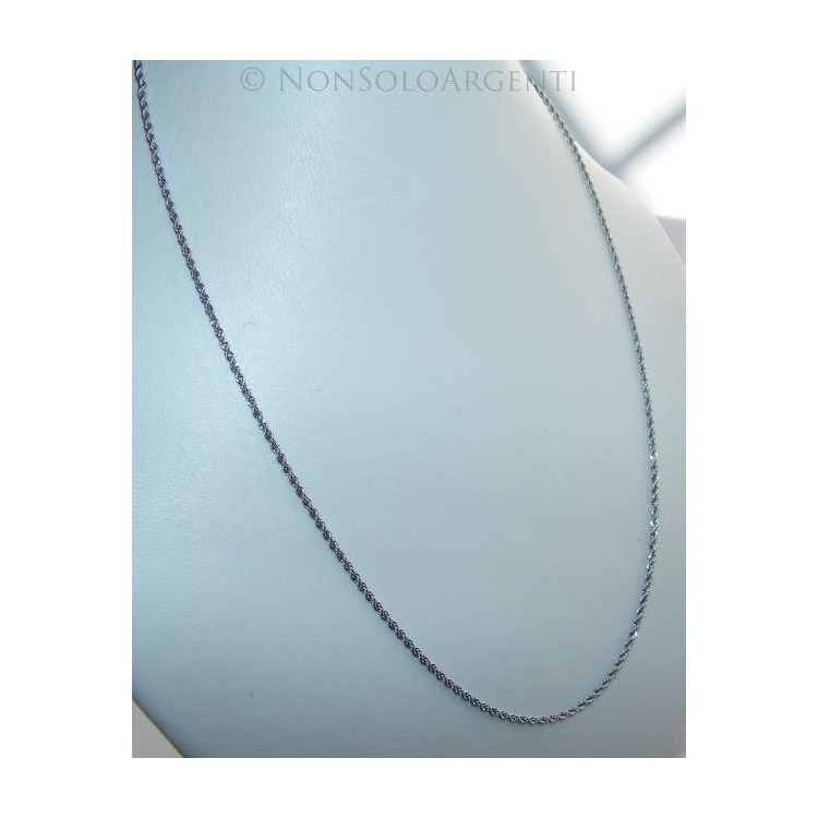 NSA|Acciaio : Collana uomo / donna Stainless Steel silver cavetto ritorta 60 cm