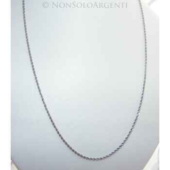 NSA|Acciaio : Collana uomo / donna Stainless Steel silver cavetto ritorta 60 cm