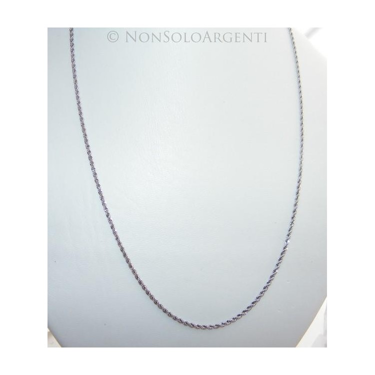NSA|Acciaio : Collana uomo / donna Stainless Steel silver cavetto ritorta 60 cm