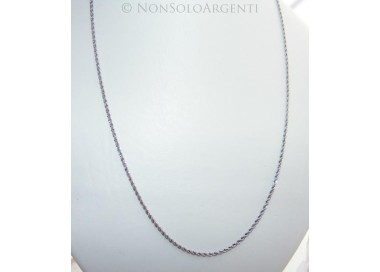 NSA|Acciaio : Collana uomo / donna Stainless Steel silver cavetto ritorta 60 cm