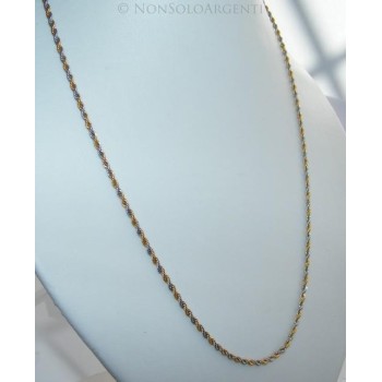 NSA|Acciaio : Collana uomo / donna Stainless Steel silver e oro cavetto ritorta 60 cm x 2mm