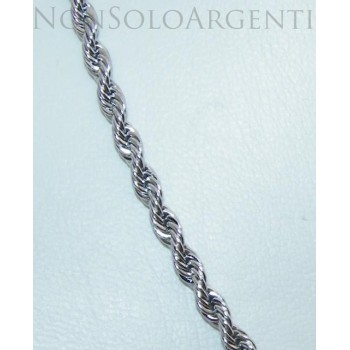 NSA|Collana acciaio cavetto ritorto lunga 50 cm x 4mm per uomo girocollo