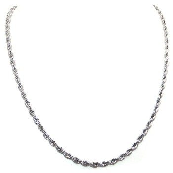 NSA|Collana acciaio cavetto ritorto lunga 50 cm x 4mm per uomo girocollo