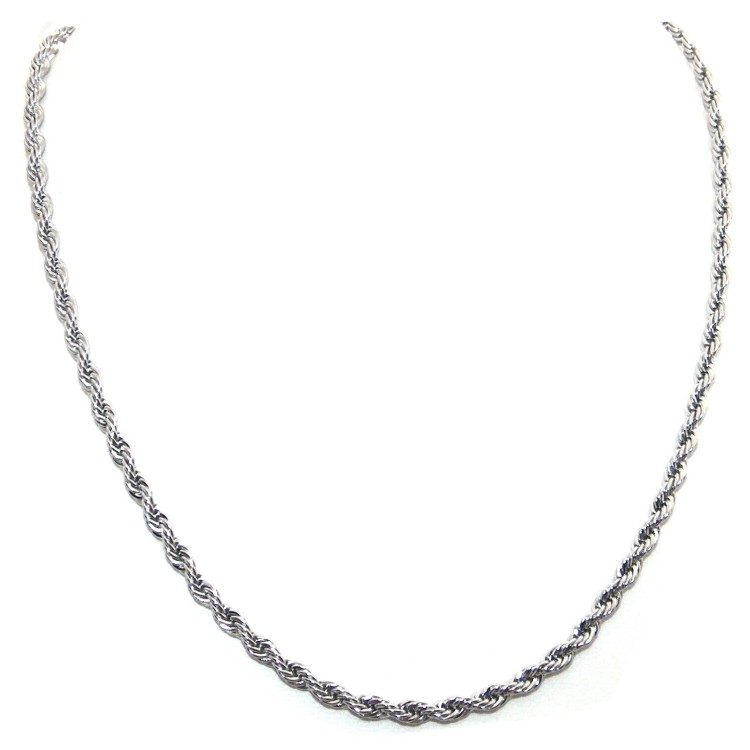 NSA|Steel twisted cable necklace 50cm x 4mm long for men choker