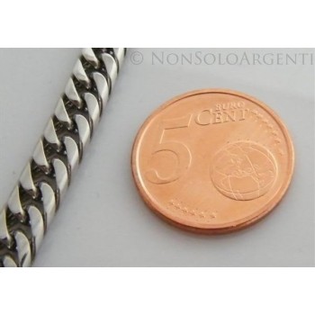 NSA|Acciaio : Collana uomo / donna Stainless Steel grumetta diamantata media 0.7 x 55 cm