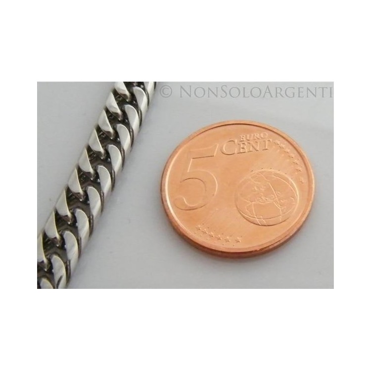 NSA|Acciaio : Collana uomo / donna Stainless Steel grumetta diamantata media 0.7 x 55 cm