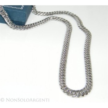 NSA|Acciaio : Collana uomo / donna Stainless Steel grumetta diamantata media 0.7 x 55 cm