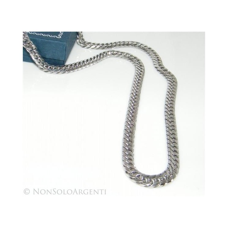 NSA|Acciaio : Collana uomo / donna Stainless Steel grumetta diamantata media 0.7 x 55 cm