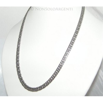 NSA|Acciaio : Collana uomo / donna Stainless Steel grumetta diamantata media 0.7 x 55 cm