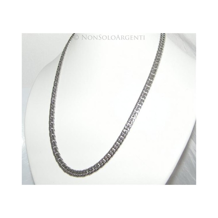 NSA|Acciaio : Collana uomo / donna Stainless Steel grumetta diamantata media 0.7 x 55 cm