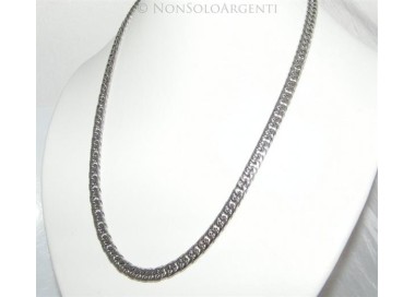 NSA|Acciaio : Collana uomo / donna Stainless Steel grumetta diamantata media 0.7 x 55 cm