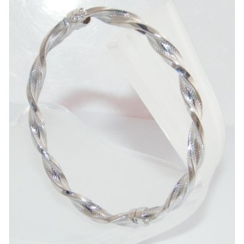 NSA|Argento 925 : bracciale uomo o donna rigido cerchio  Molla tochon nido d'ape realizzato a mano chiusura sicurezza