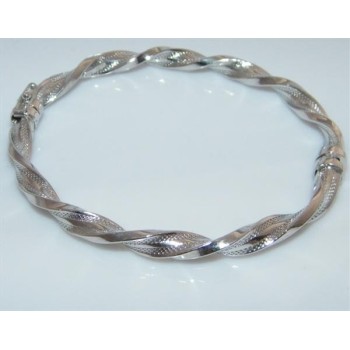 NSA|Argento 925 : bracciale uomo o donna rigido cerchio  Molla tochon nido d'ape realizzato a mano chiusura sicurezza