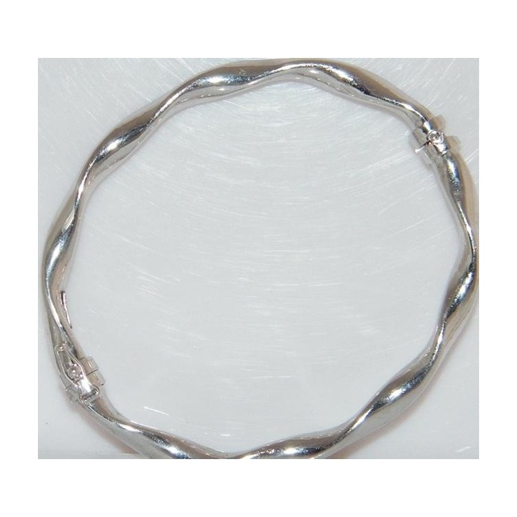 NSA|Argento 925 : bracciale uomo o donna rigido cerchio  Molla tochon nido d'ape realizzato a mano chiusura sicurezza