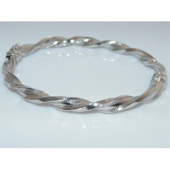 NSA|Argento 925 : bracciale uomo o donna rigido cerchio  Molla tochon nido d'ape realizzato a mano chiusura sicurezza