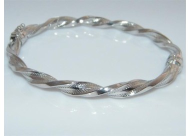 NSA|Argento 925 : bracciale uomo o donna rigido cerchio  Molla tochon nido d'ape realizzato a mano chiusura sicurezza