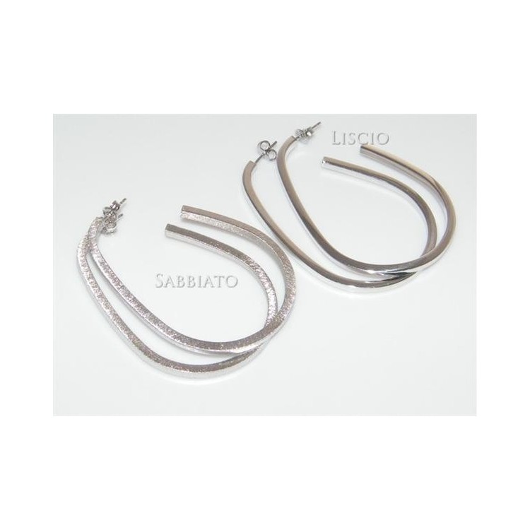 NSA|Orecchini Donna Argento 925 ITALIANO Anelle Cerchi a UOVO olvale perno e farfalla