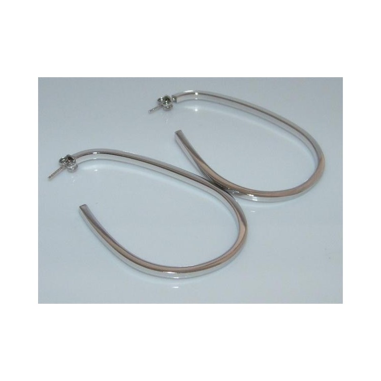 NSA|Orecchini Donna Argento 925 ITALIANO Anelle Cerchi ovale perno e farfalla