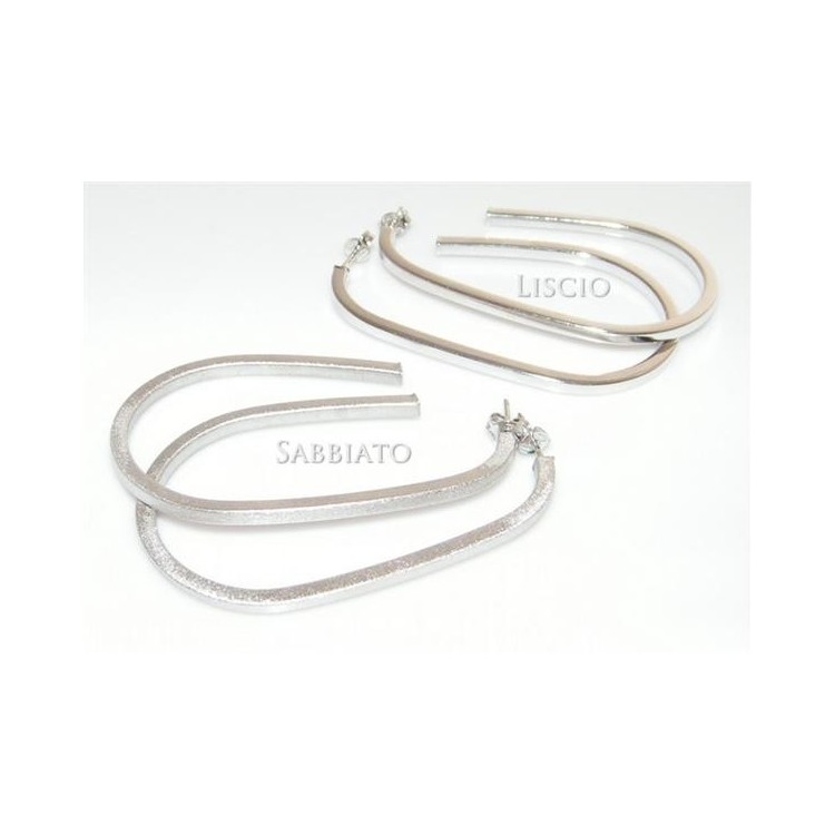 NSA|Orecchini Donna Argento 925 ITALIANO Anelle Cerchi ovale perno e farfalla