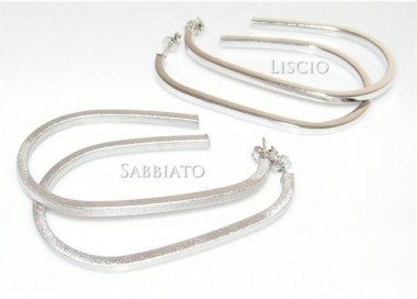 NSA|Orecchini Donna Argento 925 ITALIANO Anelle Cerchi ovale perno e farfalla