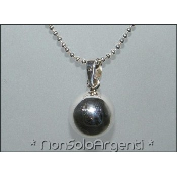 NSA|Ciondolo Tutto in Argento 925 : Pallina sfera piccola con Chiama Angeli 14 mm