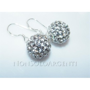 NSA|Argento 925 : Orecchini ad amo con ciondolo sfera di zirconia Vari colori