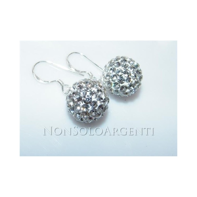 NSA|Argento 925 : Orecchini ad amo con ciondolo sfera di zirconia Vari colori
