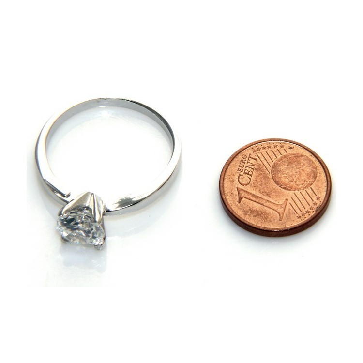 NSA|anello argento 925 solitario con zircone da 7 mm taglio brillante
