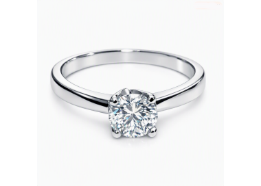 NSA|silver 925 Rhodium: Solitaire with zircon 5.5mm brilliant cut