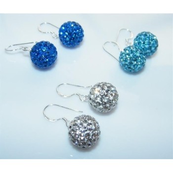 NSA|Argento 925 : Orecchini ad amo con ciondolo sfera di zirconia Vari colori