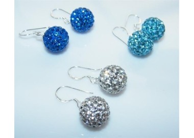 NSA|Argento 925 : Orecchini ad amo con ciondolo sfera di zirconia Vari colori