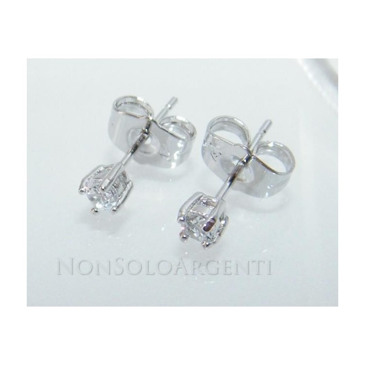 NSA|set woman necklace and heart pendant earrings light point cubic zirconia rhodium plated 18kGF