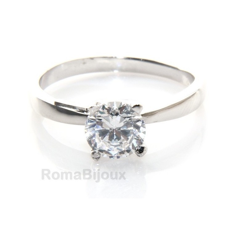 NSA|silver 925 Rhodium: Solitaire with zircon 5.5mm brilliant cut