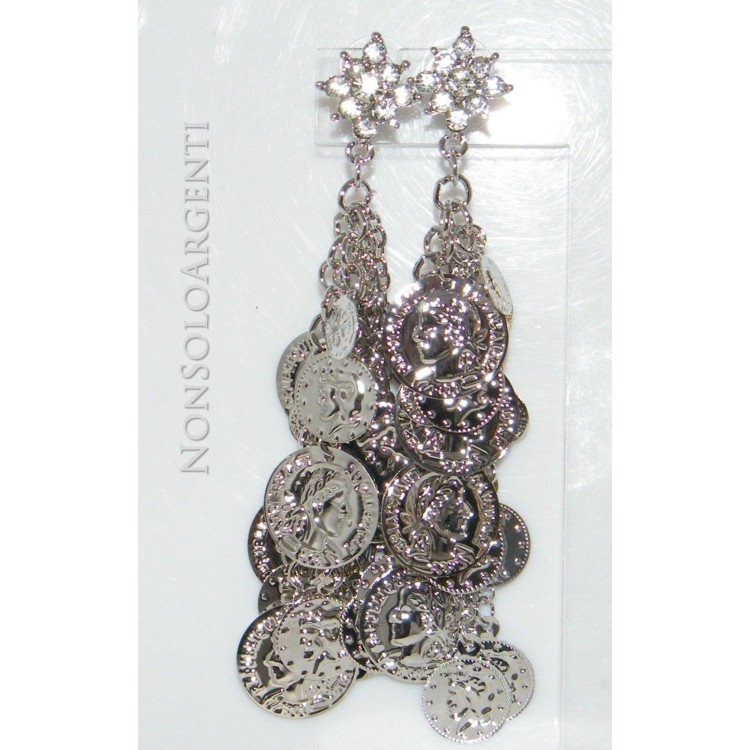 NSA|Costume jewellery: stud earrings and silver or gold butterfly with rain of coins