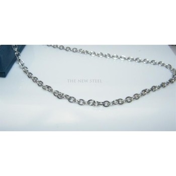 NSA|Acciaio : Collana a misura rolo' anelli 5 x 4   colore silver argentato