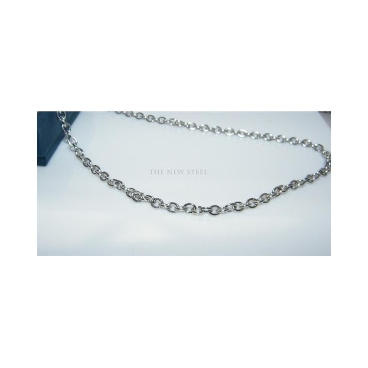 NSA|Acciaio : Collana a misura rolo' anelli 5 x 4   colore silver argentato