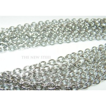 NSA|Acciaio : Collana a misura rolo' anelli 5 x 4   colore silver argentato