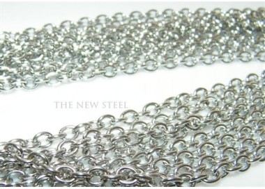NSA|Acciaio : Collana a misura rolo' anelli 5 x 4   colore silver argentato